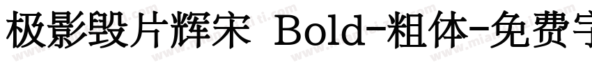 极影毁片辉宋 Bold-粗体字体转换
